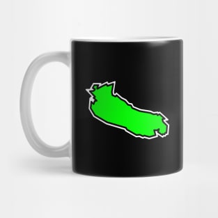 Gabriola Island BC in Lime Green Flavour - Simple Colour Silhouette - Gabriola Island Mug